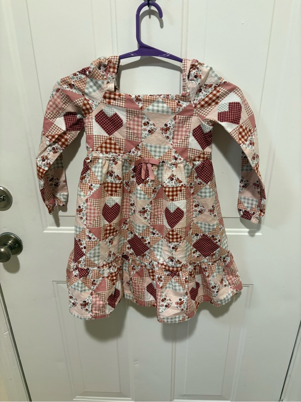 Gymboree Cottagecore Patchwork Heart Long-Sleeve Dress